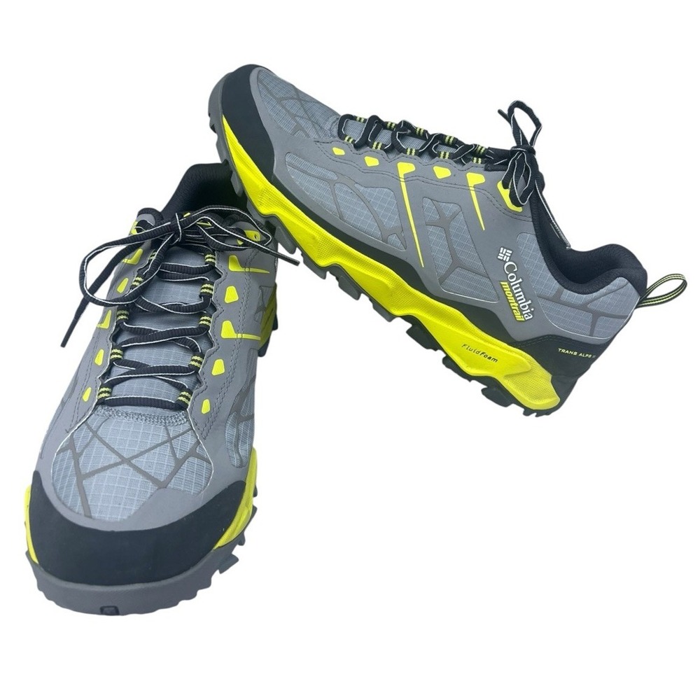 Columbia Montrail Trans Alps II Mens 13 Trail Running Shoes Gray Yellow EU 46
